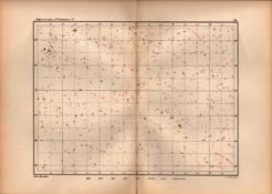 Star Atlas Declination 22 Hr -3 Degrees Astronomy Antique Map.