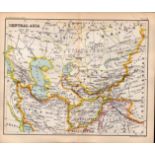 Central Asia Double Sided Victorian Antique 1896 Map.