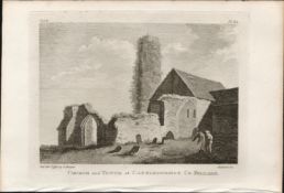Castledermot Church & Tower Co Kildare Rare 1791 Francis Grose Antique Print.