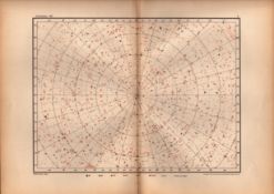 Star Atlas Declination – 90 Degrees Astronomy Antique Map.