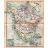 North America Double Sided Victorian Antique 1896 Map.