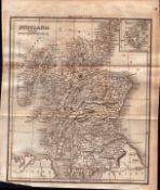 Scotland 200 Years Old Antique J Walker 1822 Map.