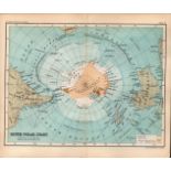 South Polar Chart Double Sided Victorian Antique 1896 Map.