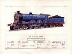 The Caledonian Railway Coloured Detailed Antique Book Plate.