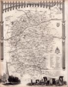 Wiltshire Steel Engraved Victorian Antique Thomas Moule Map.