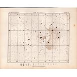 The Plelades Chart Victorian 1892 Atlas of Astronomy 12.