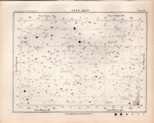 Star Map Chart Victorian Antique 1892 Atlas of Astronomy 60.