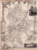Bedfordshire Steel Engraved Victorian Antique Thomas Moule Map.