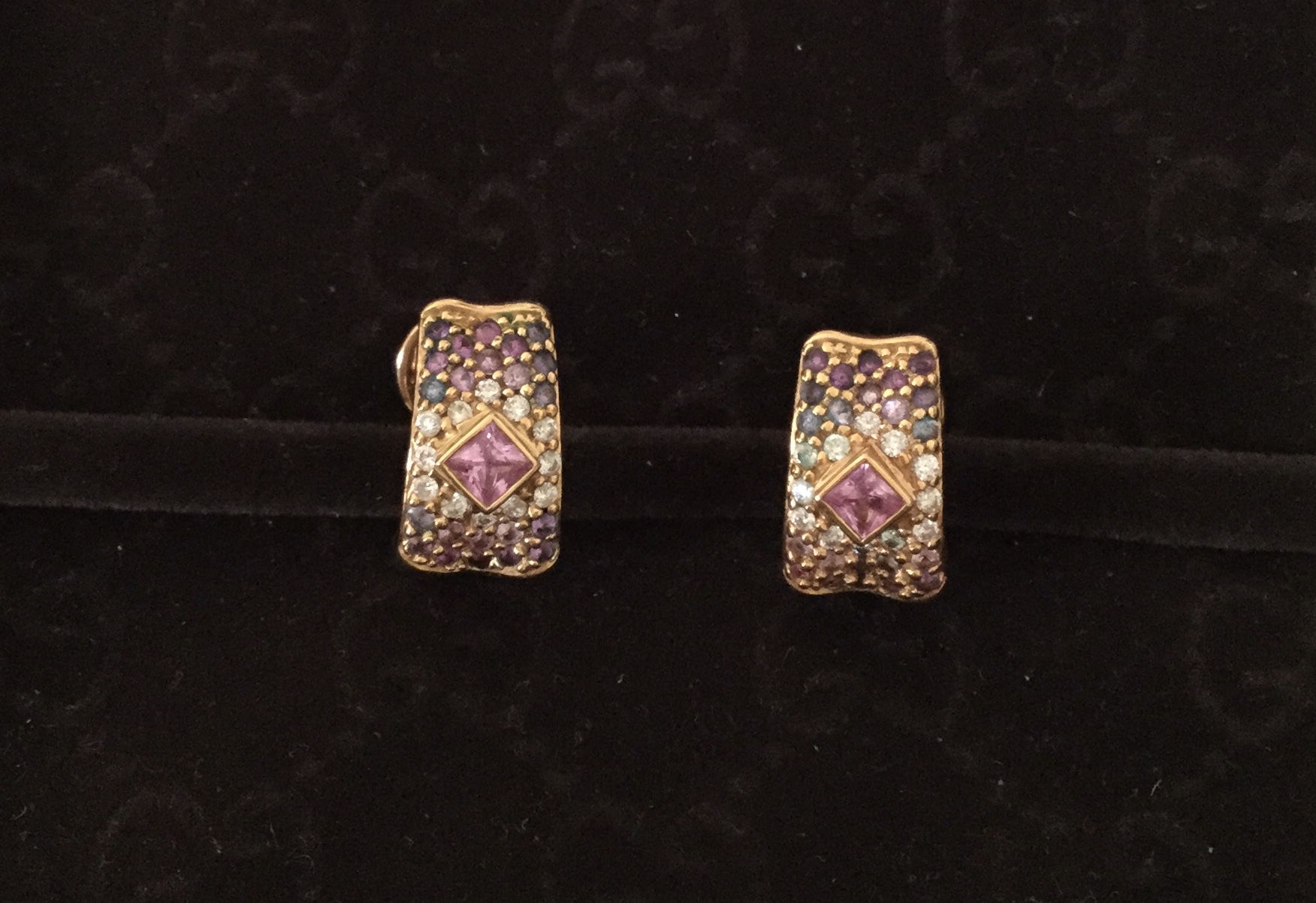 Links of London 18ct Gold Diamond and Pink Sapphire Earrings - Image 3 of 7