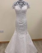 Eternity Bridal Fitted Wedding Dress Size 10 In Ivory. Lace