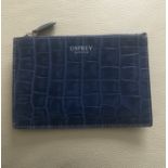 Osprey London Small Blue Leather Pouch