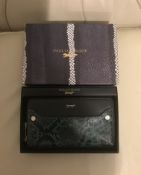 Paul Costelloe Leather Snake Print Zip Around Purse Wallet Brand New