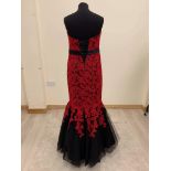 Black and Red Wedding Dress RRP £895 Size 12
