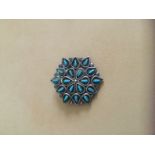 Petit Needle Point Silver Turquoise Brooch/Pin/Pendant