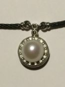 Philippe Charriol Pearl and Diamond Cable Segmented Necklace RRP US$995