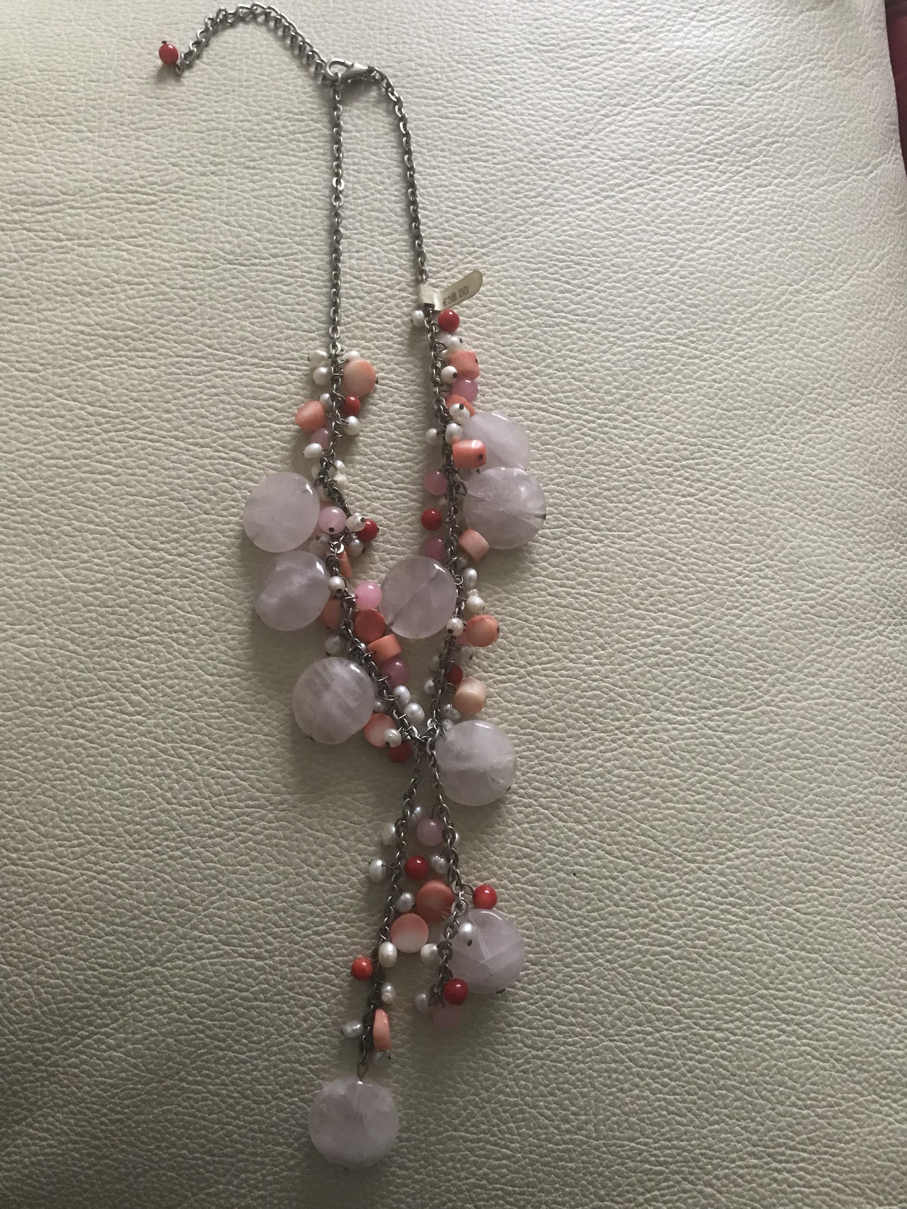 Butler & Wilson Rose Quartz, Pearl and Coral Bead Necklace - Image 5 of 5