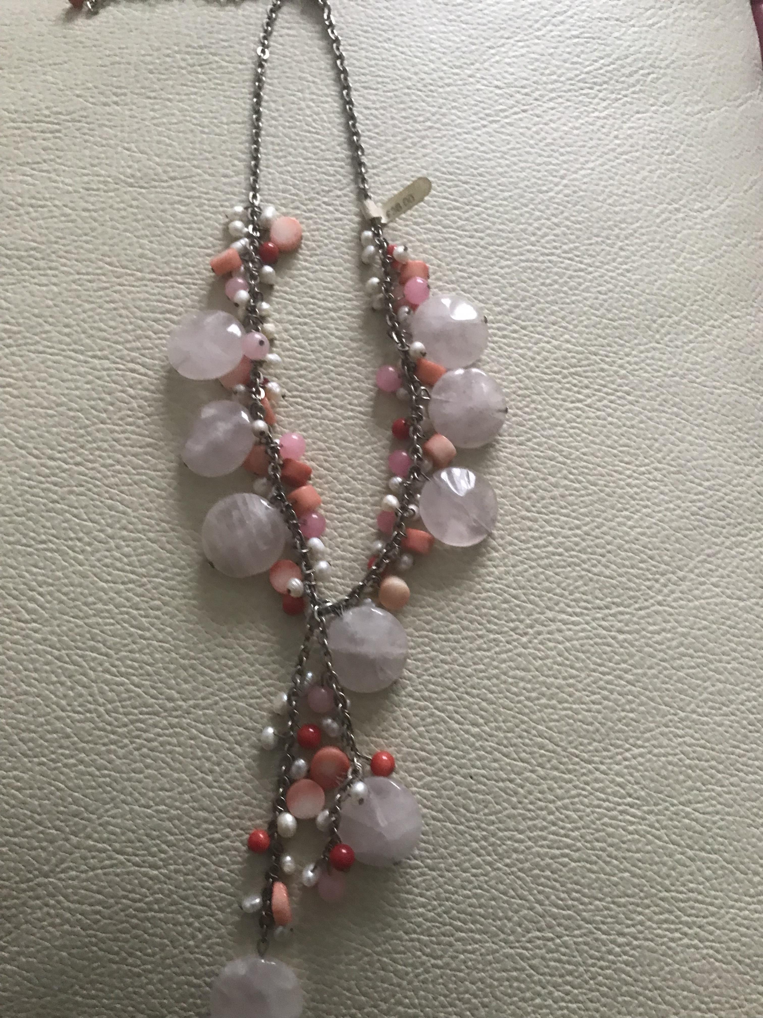 Butler & Wilson Rose Quartz, Pearl and Coral Bead Necklace - Image 2 of 5