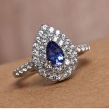 New! AAA Tanzanite and Natural Cambodian Zircon Ring