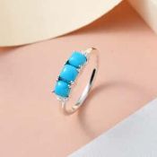 New! Arizona Sleeping Beauty Turquoise Triology Ring