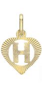 New! 9K Yellow Gold Diamond Initial U Pendant