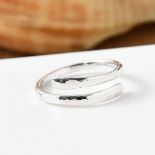 New! Sterling Silver Coiled Plain Band Ring With Bevelled Edges