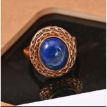 New! Lapis Lazuli Ring In Bronze & Lapis Lazuli Earrings