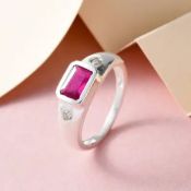 New! Cabo Delgado Ruby and Natural Cambodian Zircon Ring In Silver Sterling Silver