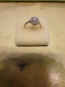 Pre Owned Hallmarked London 9ct White Gold Diamond Set Ring