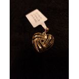 New! 9K Italian Made Yellow Gold Heart Pendant