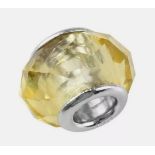New! Charmes De Memoire Light Yellow Murano Style Glass Bead Bangle