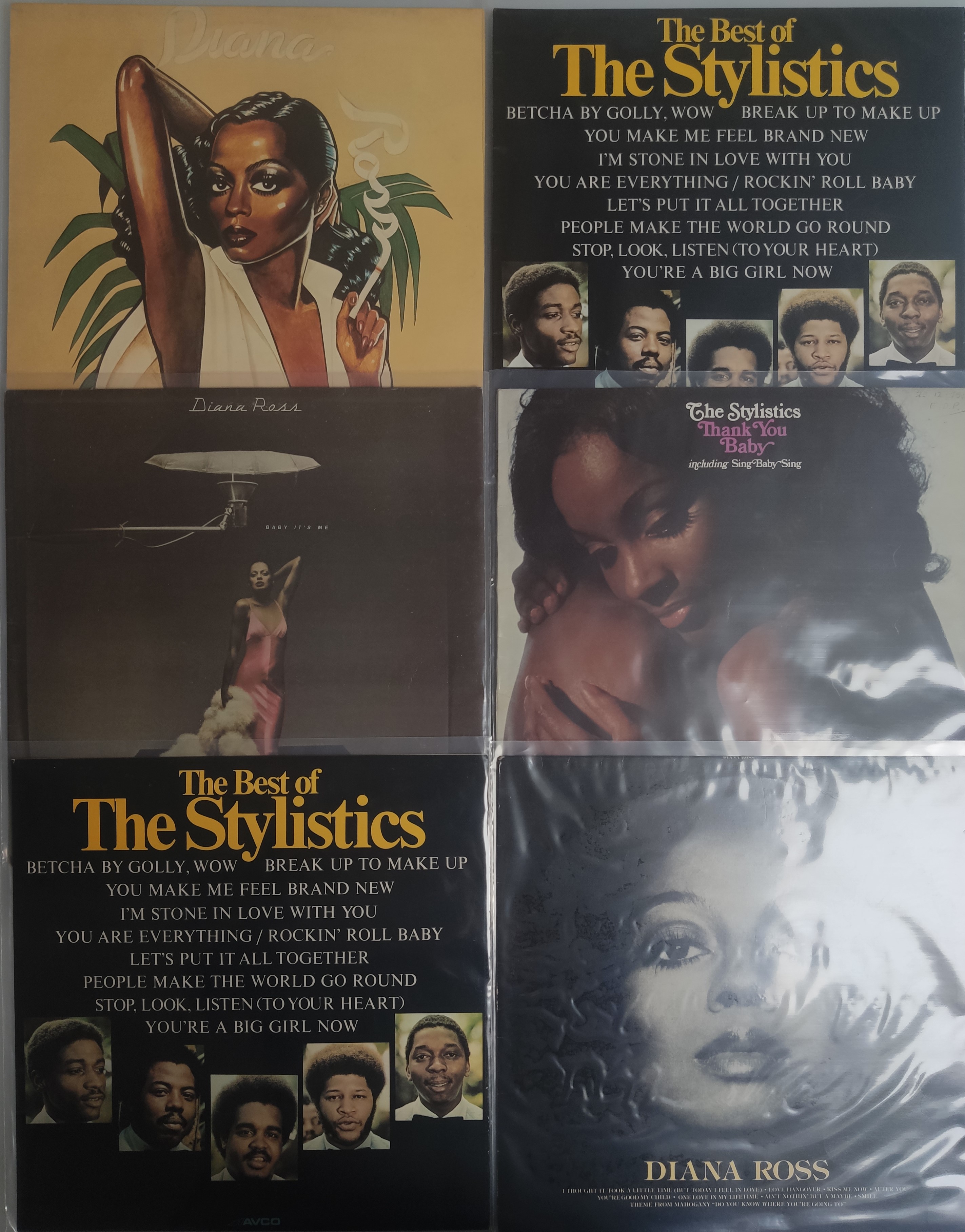 3 x Diano Ross and 3 x The Stylistics Vinyl LPs