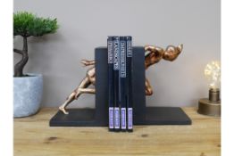 Golden Running Man Themed Bookends