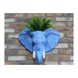 Big Baby Blue Elephant Wall Planter