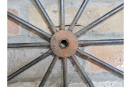 Large Metal Wheel Rusted Elements