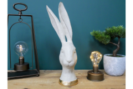 Large White Rabbit Bust Ornament