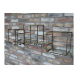 Aged Gold Wall Unit with Glass Shelves