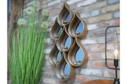 Moroccan Style Tear Drop Mirror with Tea Light Holders