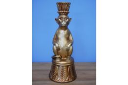 Set of 2 Rustic Gold Monkey Candlestick Holders