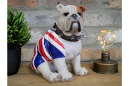 Sitting British Bulldog Themed Ornament with Union Jack