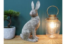 Large Silver Hare Themed Ornament
