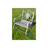 1 x Antique Grey Rocking Chair