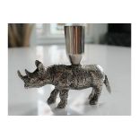 Set of 3 Aluminium Safari Candlesticks (Lion Rhino & Elephant)