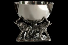 High End Silver Aluminium Elephant Themed Wine Ice Bucket / Bowl