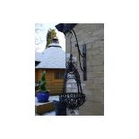 Set of 2 French Inspired Black Hanging Basket with Bracket