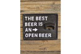 The Best Beer Is An Open Beer Cast Iron Bottle Opener