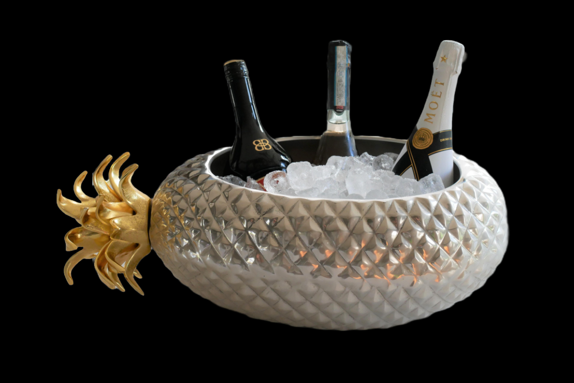 High End Aluminium Tropical Pineapple Ice Bucket / Bowl