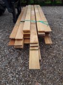 44 x Hardwood Machined Grooved African Opepe Timber Decking Boards