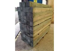 10 x Softwood Pressure Treated Tanalised ( Redwood ) Decking Newel Posts
