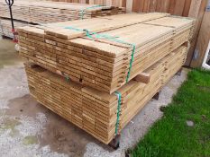 63 x Softwood Pressure Treated Tanalised Timber Decking Boards / Planks