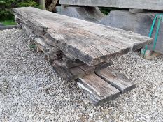 6 x Hardwood Dry Rustic Waney Edge / Live Edge Timber English Oak Boards / Planks
